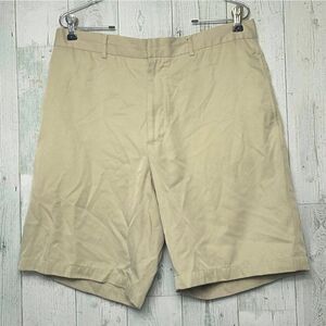 Greg Norman Men's Flat Front Khaki Beige Classic Golf Shorts Sz 34